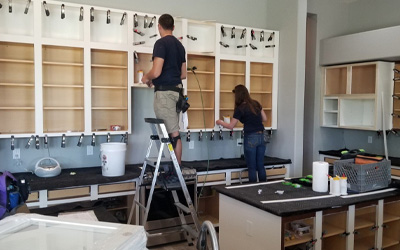 Cabinet Refinishing Renew your cabinets with fresh paint, giving your kitchen or bathroom a cost-effective makeover.